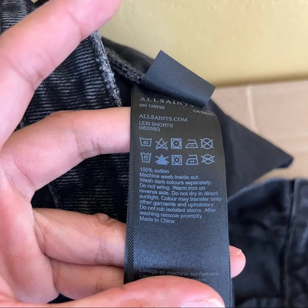 All Saints High Rise Lexi Shorts in Black - Image 8