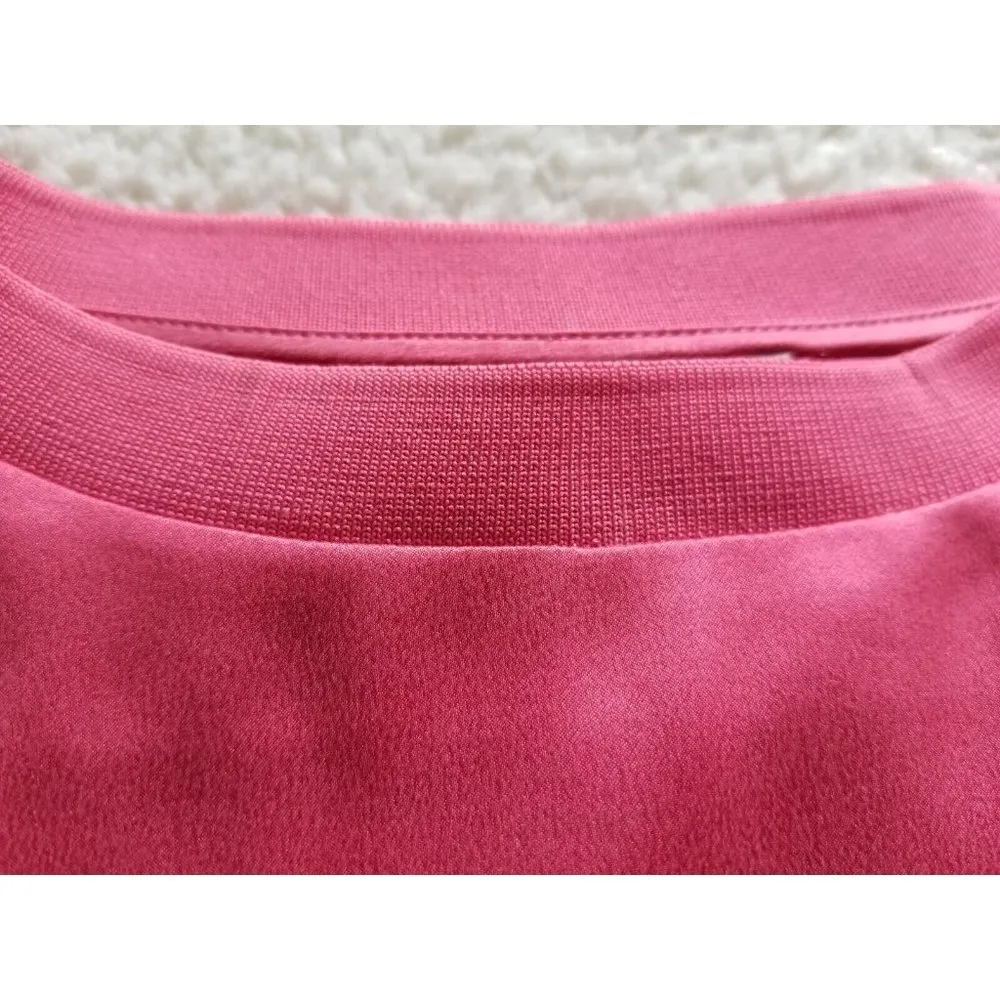 Badgley Mischka Short Sleeve Silk Pocket T-Shirt Honey Suckle Coral Women's Sz L - Image 7