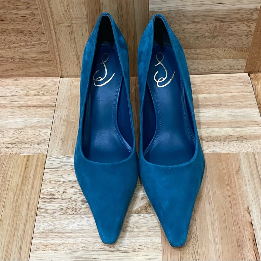 SAM EDELMAN “Bianka Pump” Wild Indigo Suede Pointy CEO Happy Hour Pumps Size 9 - Image 3