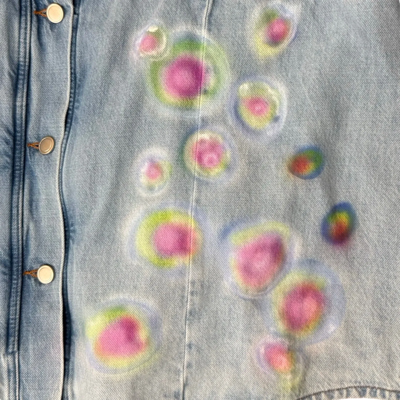 Good American Custom Rainbow Blue Denim Redesign Shacket Jacket size 5 / XXL - Image 9