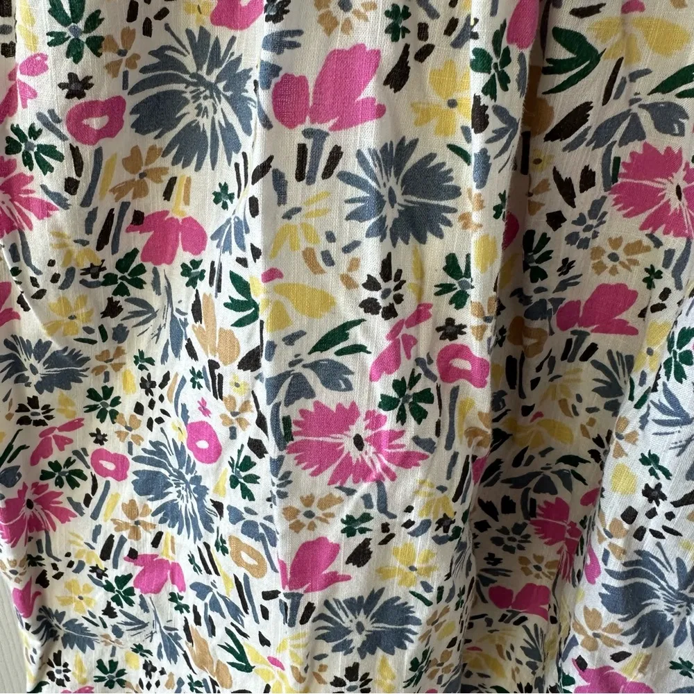 Gap smocked floral sleeveless dress small - Image 2