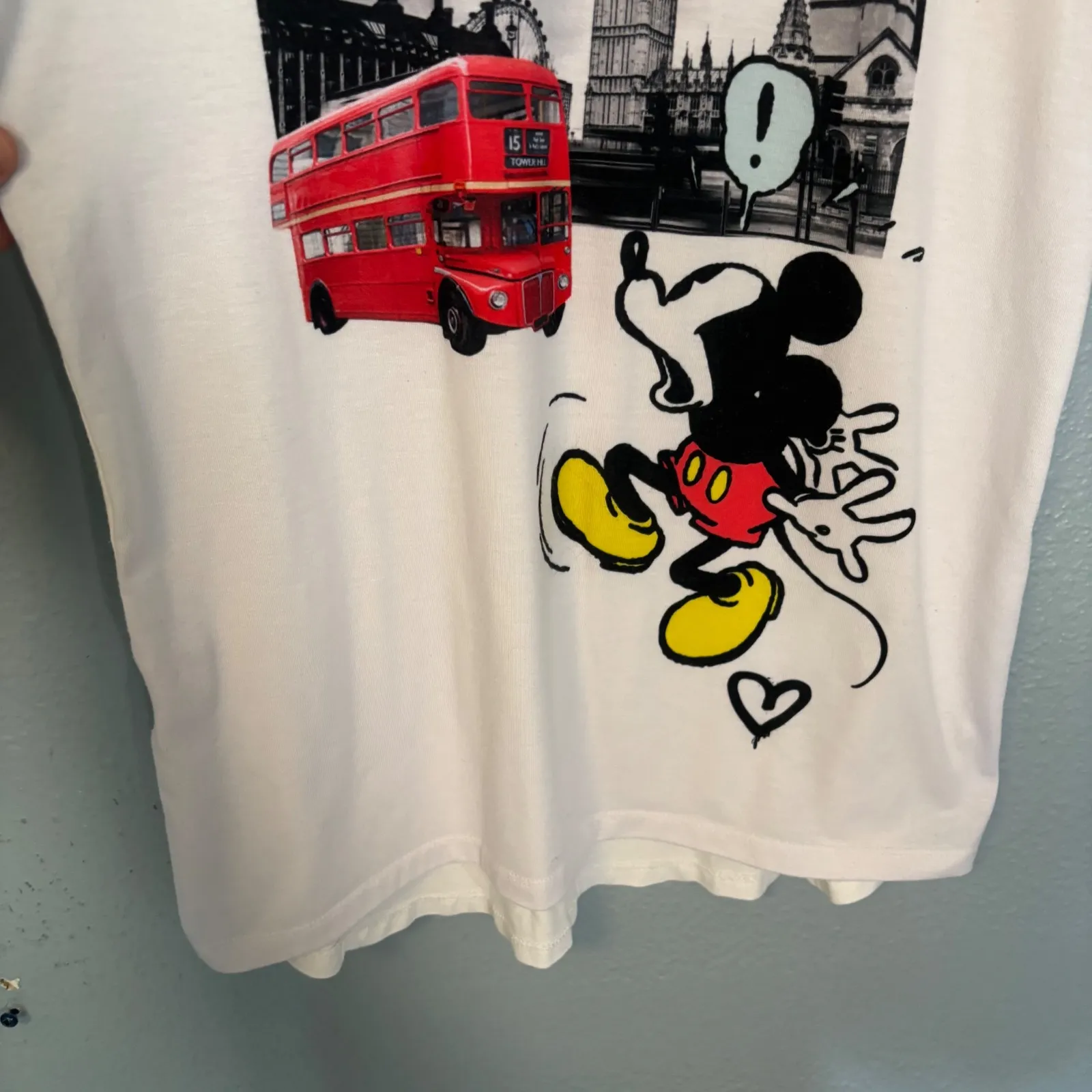 Disney Sugarbird Mickey Mouse London Graphic T Shirt White Size‎ 8 - Image 4