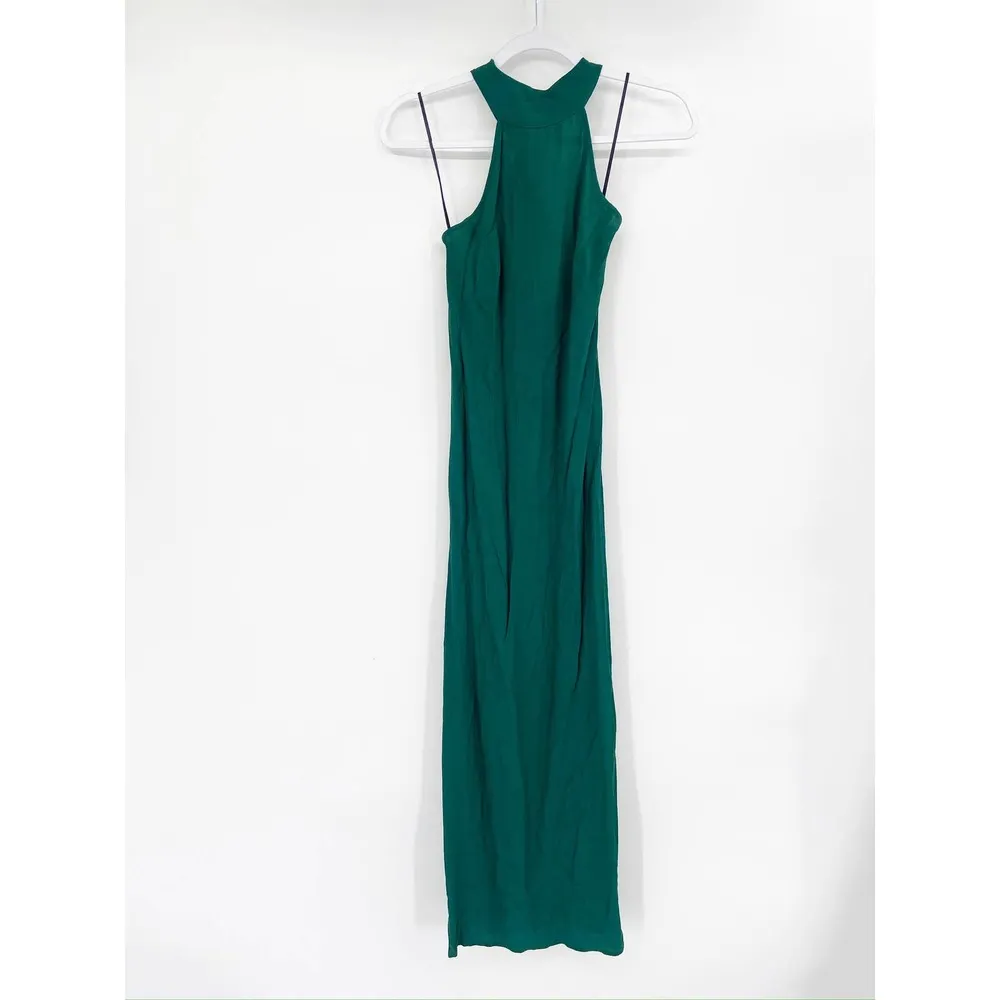 Reformation Filippa Sycamore Green Halter Neck Open Back Maxi Dress Size 0 - Image 33