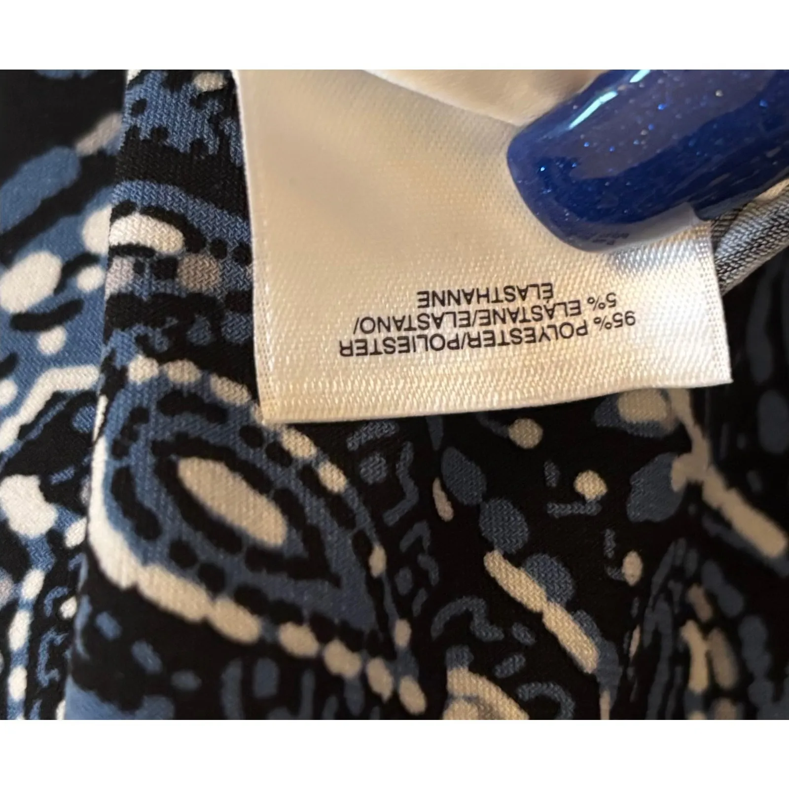 Kasper Blue Paisley Draped Neck Tank / Shell – Size XS – Elegant & Flattering - Image 5