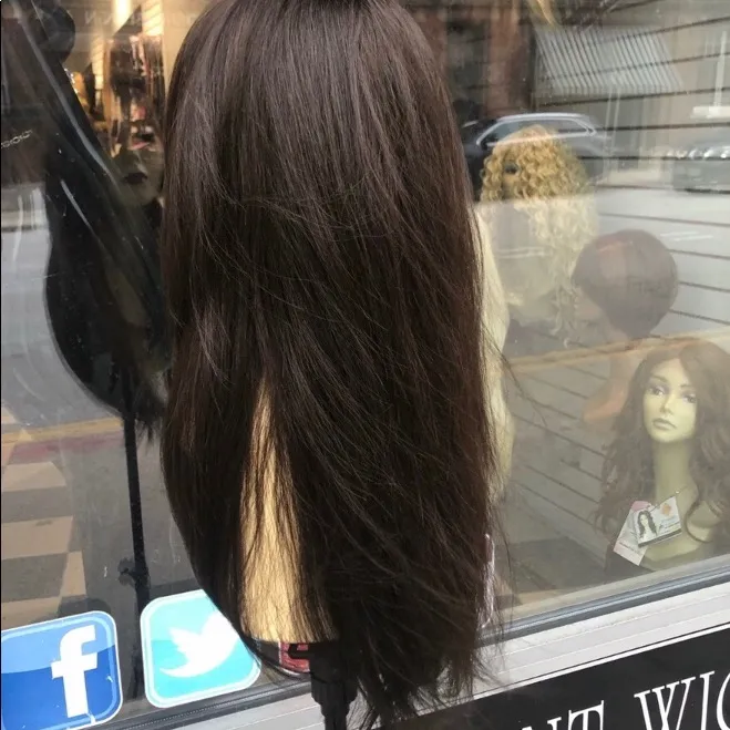 Full cap wig ponytail wig wear up or down thick Brown - Image 5