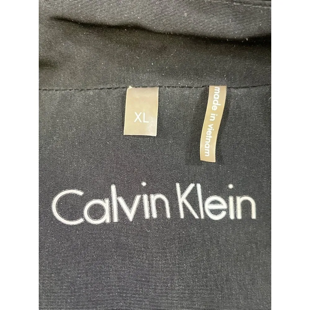 Calvin Klein Womens Black Trench Coat Size XL SKU 6701 - Image 5