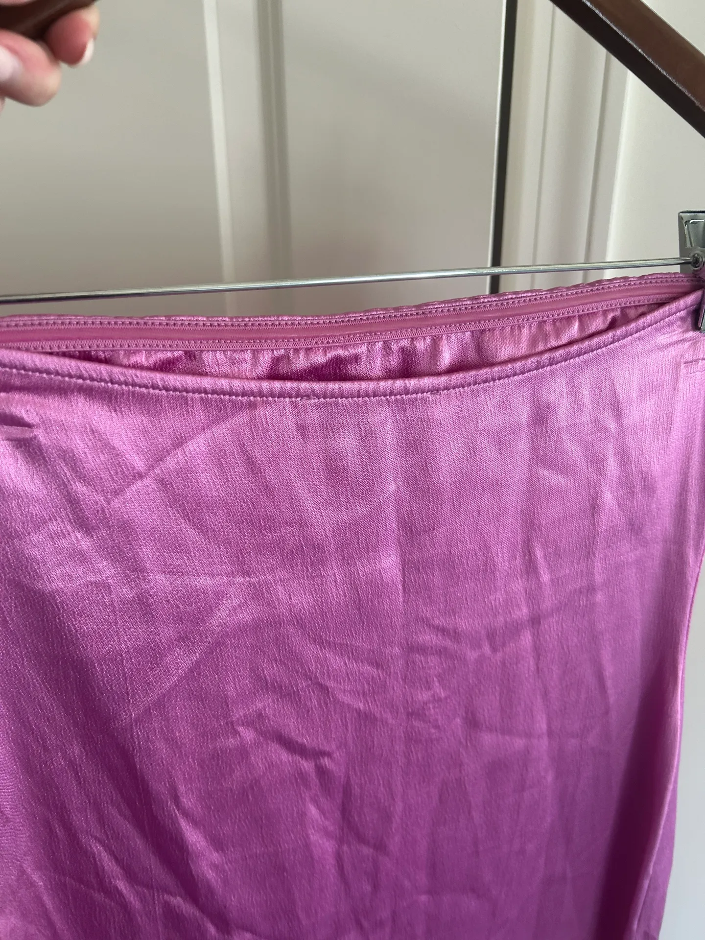 Pink Satin Maxi Dress - Image 3