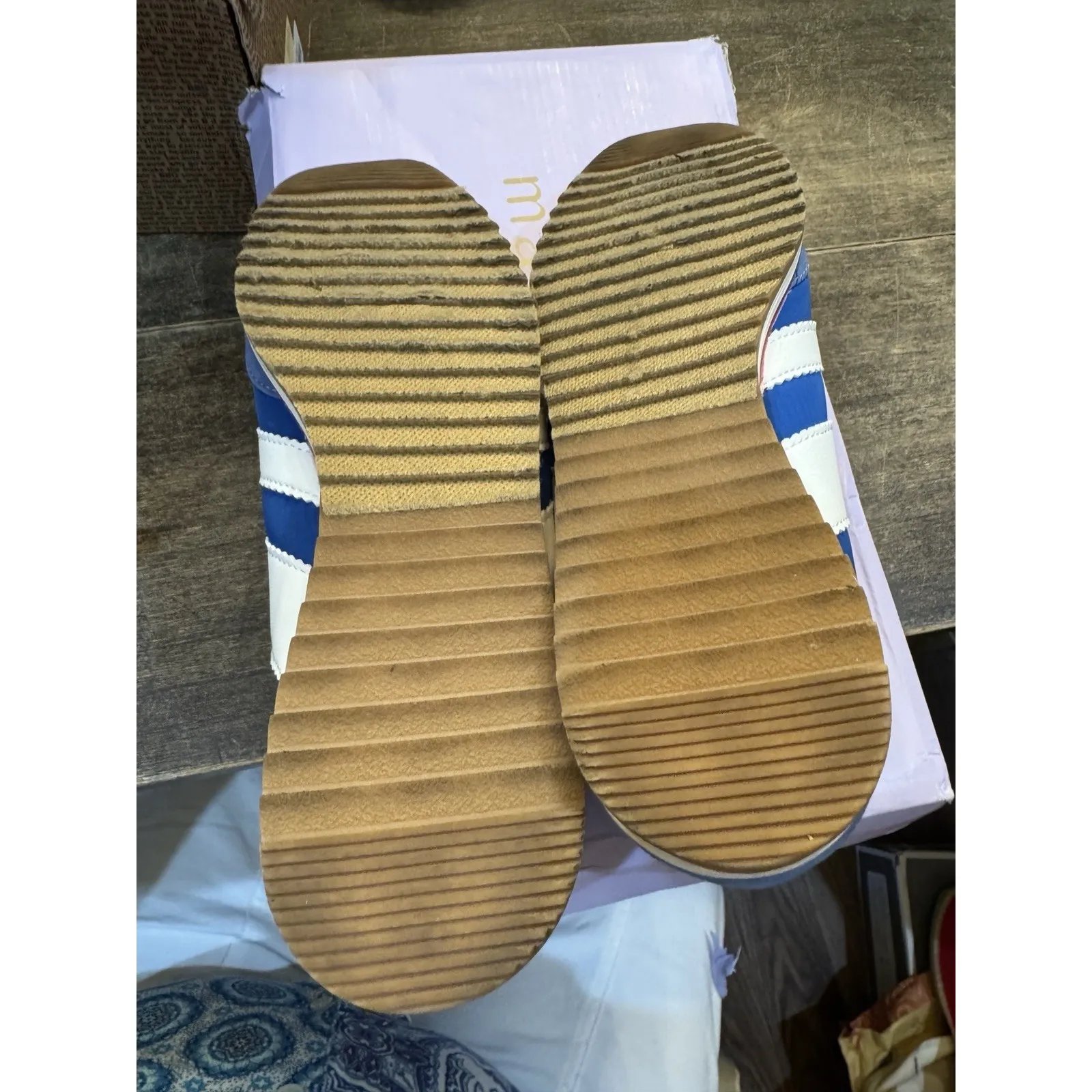 Madden Girl Women's Jumper Sneaker Blue White Tennis Shoe Size‎ 7 - Image 9