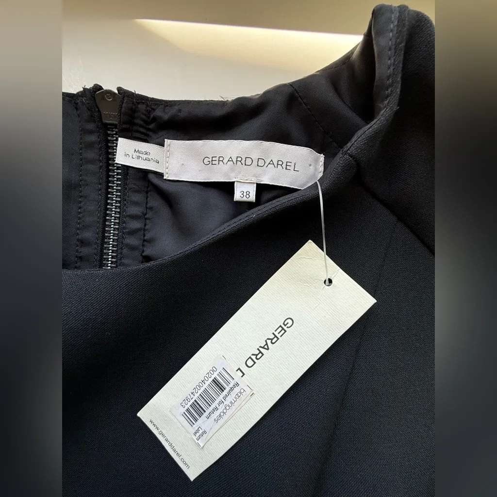 NWT Gerard Darel Black Sleeveless Knee Length Dress Size‎ 6 - Image 6