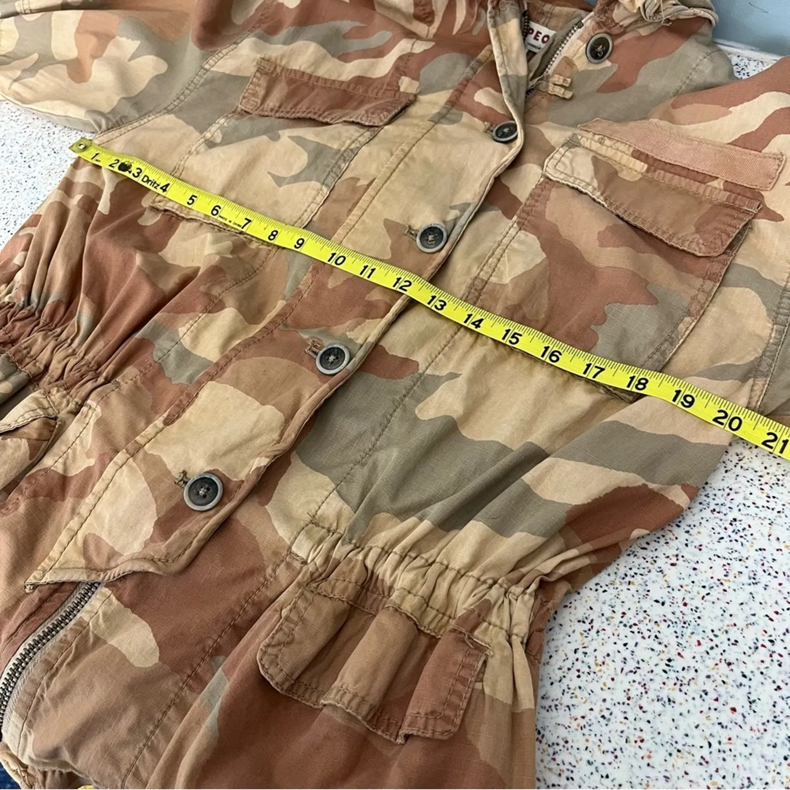 Free People Lead The Way Camo Lightweight Utility Jacket Taupe Tan Women’s XS - Image 9