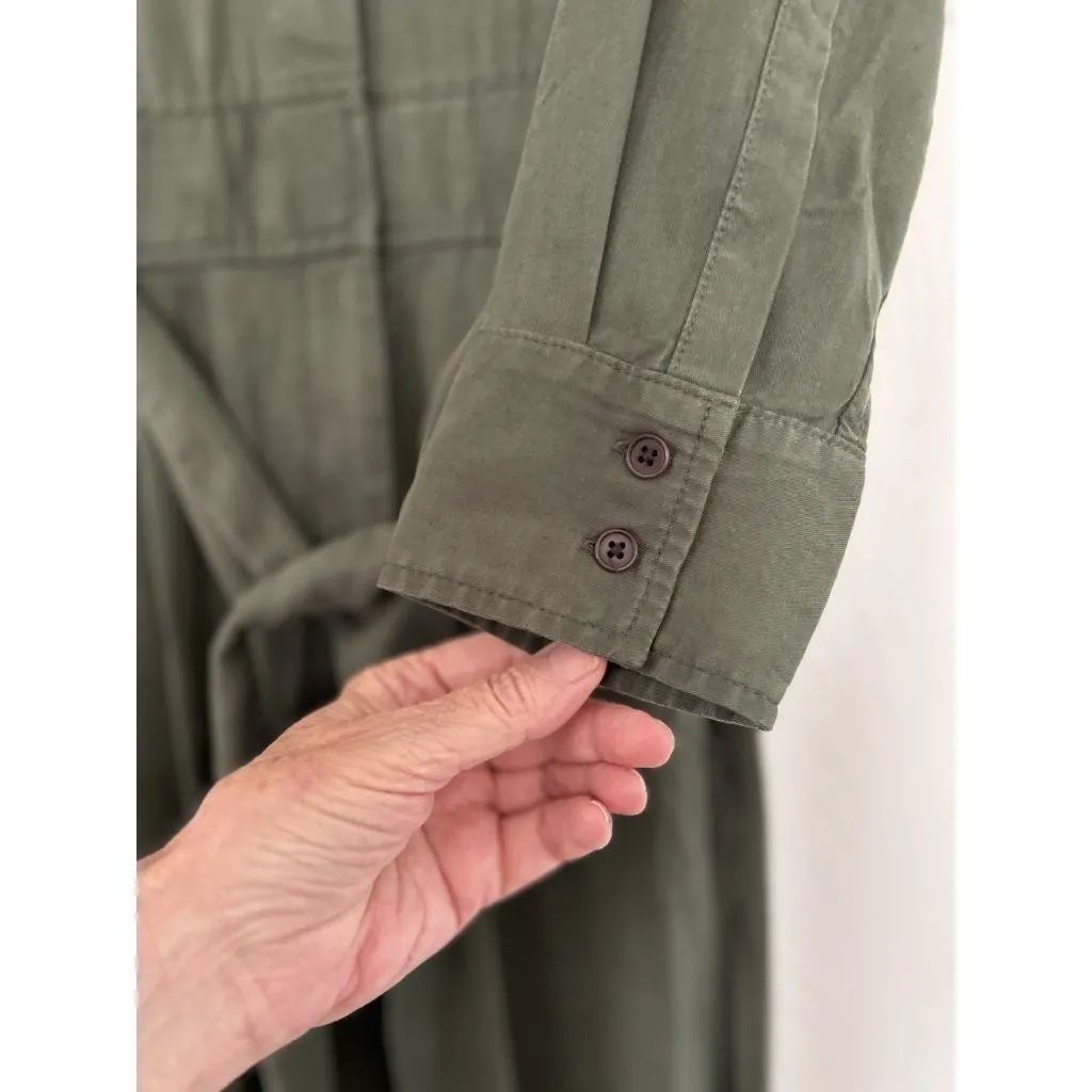 MADEWELL $178 Relaxed Tie-Waist Wide Leg Jumpsuit Dark Loden Green Size 4 NU513 - Image 14