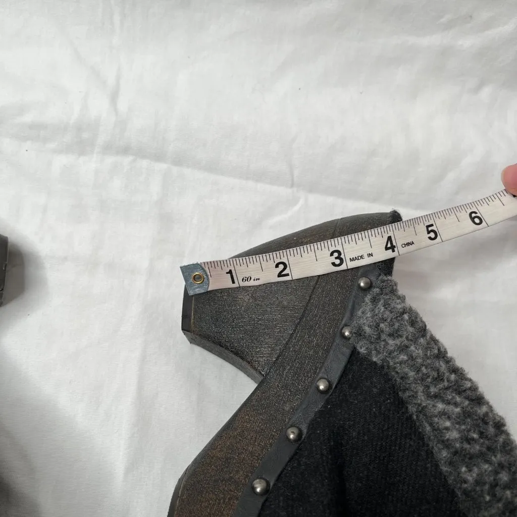 Big Buddha Womens Retro Studded Y2k Faux Shearling Trim Wool Clogs Size 9.5 M - Image 4