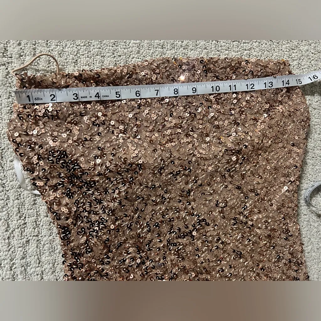 B Darlin  Gold Sequin Mini Dress - Image 4