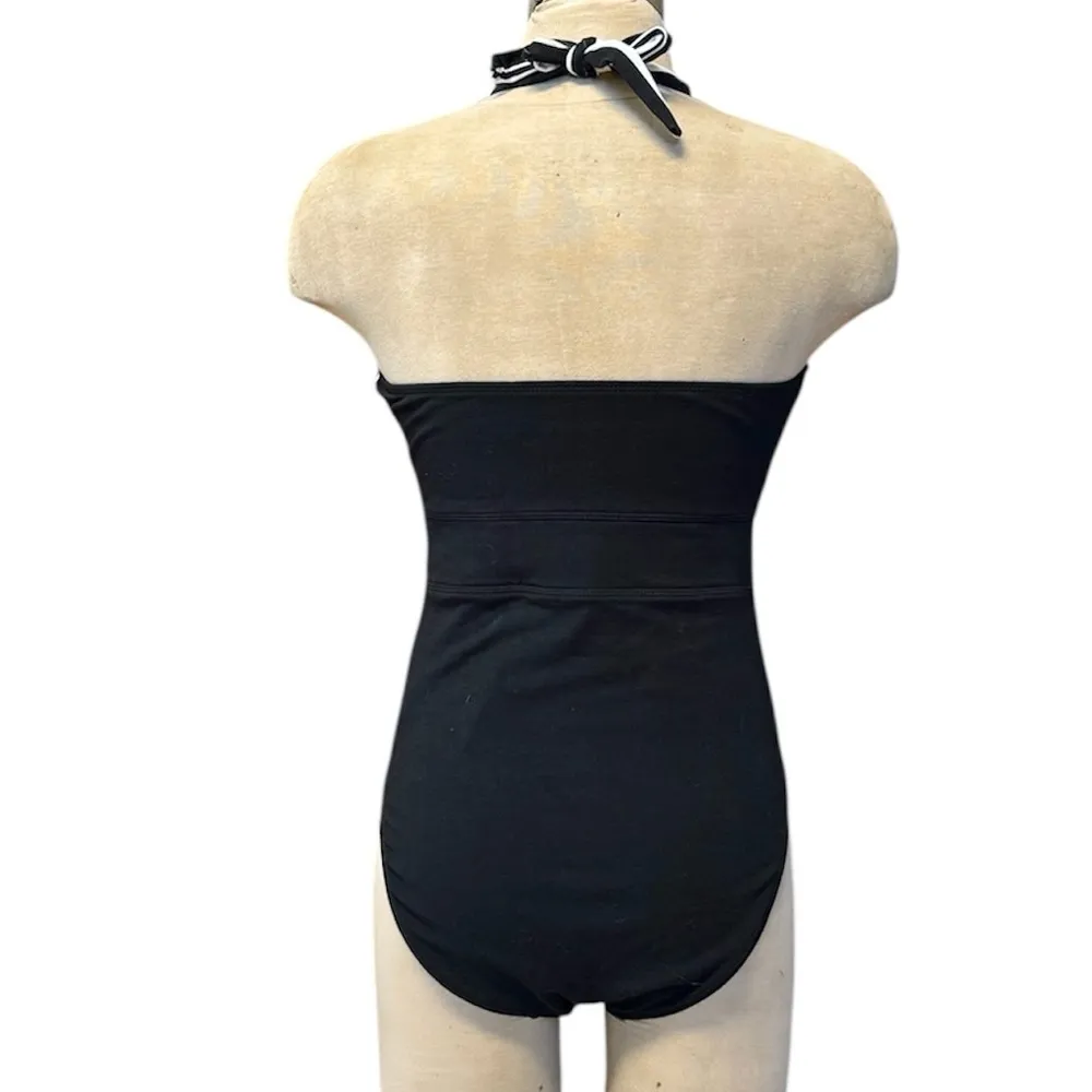Newport News Vintage Swimsuit Black White Stripes One Piece 10 New - Image 2