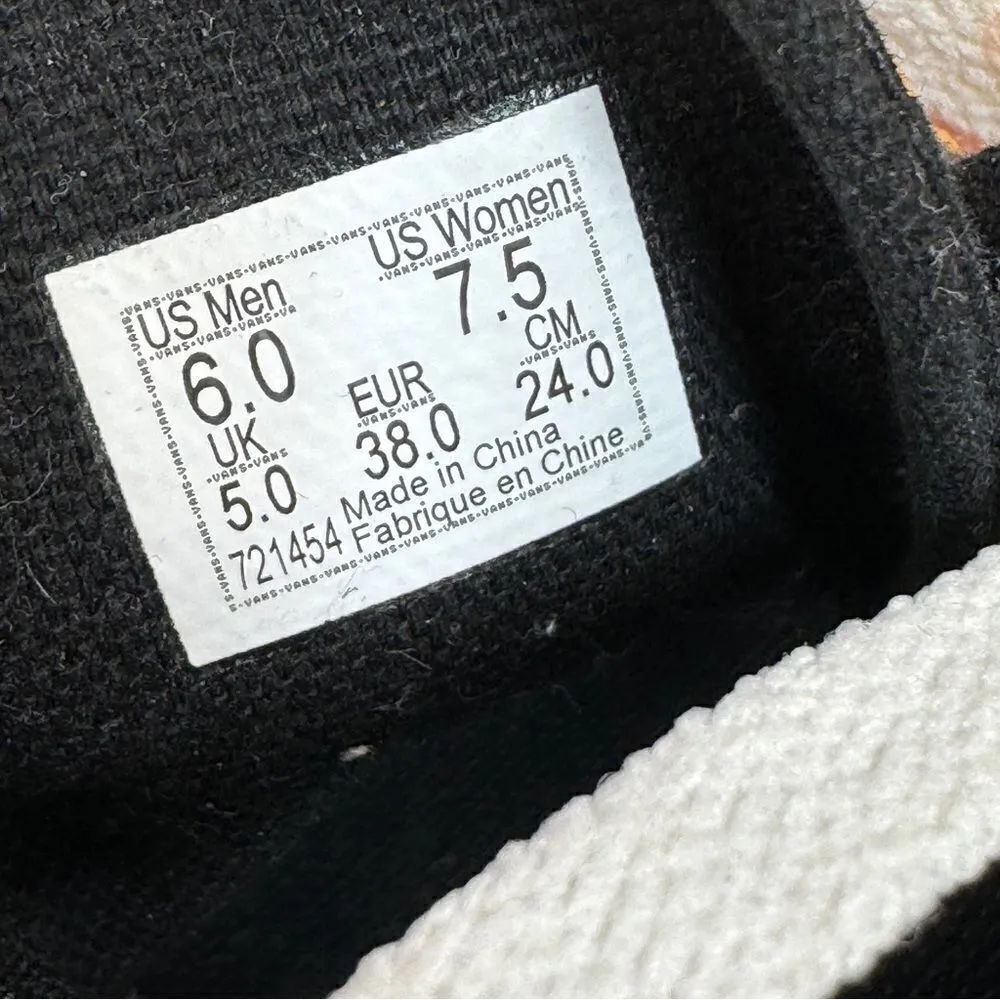 Vans Authentic Leopard Print Lace Up Sneakers Shoes Black Orange 7.5 Women 6 Men - Image 9