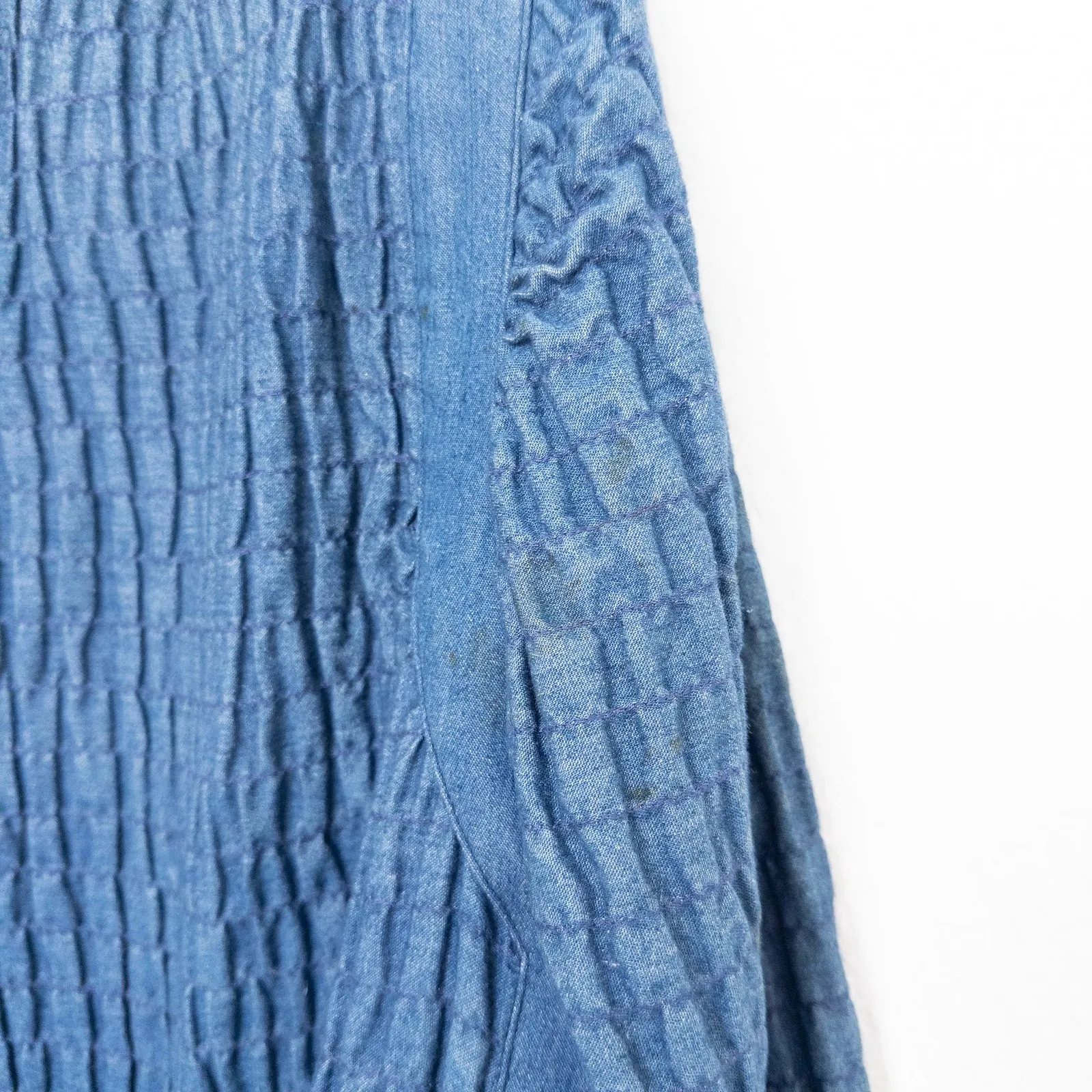 VTG Gene Ewing BIS Womens Jacket Size M Blue Denim‎ Quilted Boho Lagenlook Artsy Size M - Image 8