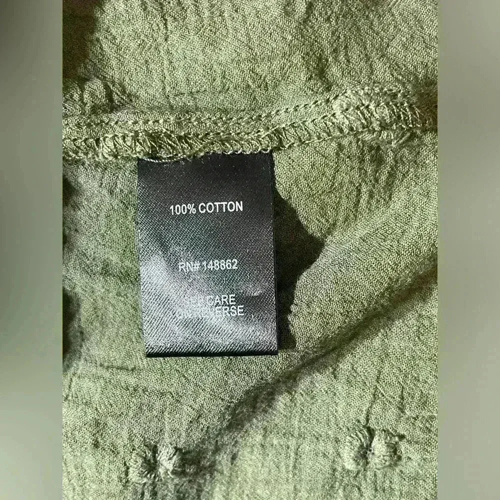 Torrid Olive Gauze Embroidered Jacket Size 1X Cotton Goblincore‎ Forest Grunge - Image 6