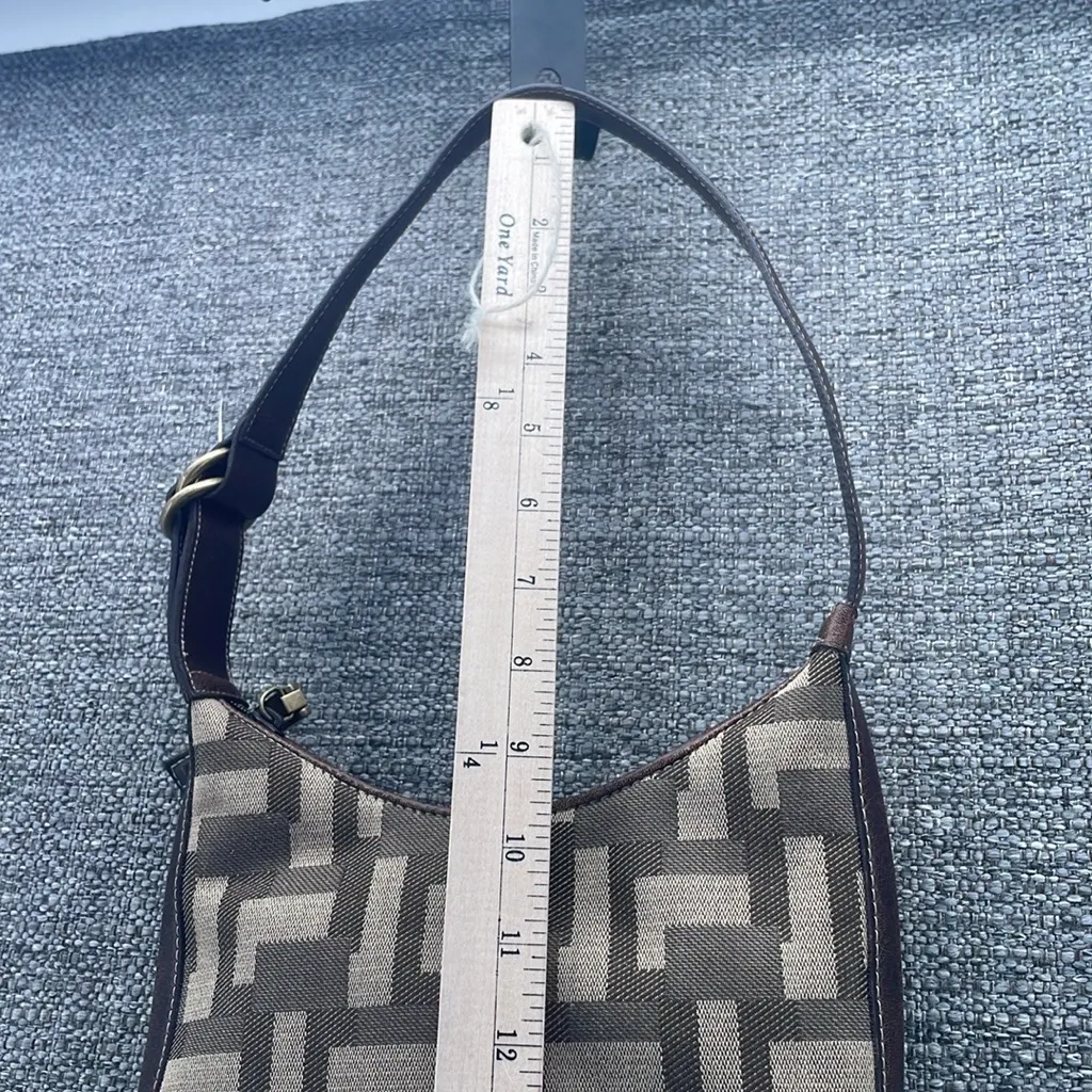 Nine West Bag Small‎ Monogrammed Vintage Pleather Brown Cute - Image 9