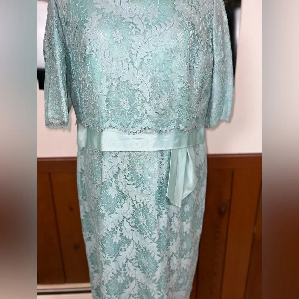 Gorgeous Vintage 1960s Renmor Mother of the Bride Dress! Blue Size 14 - Image 4