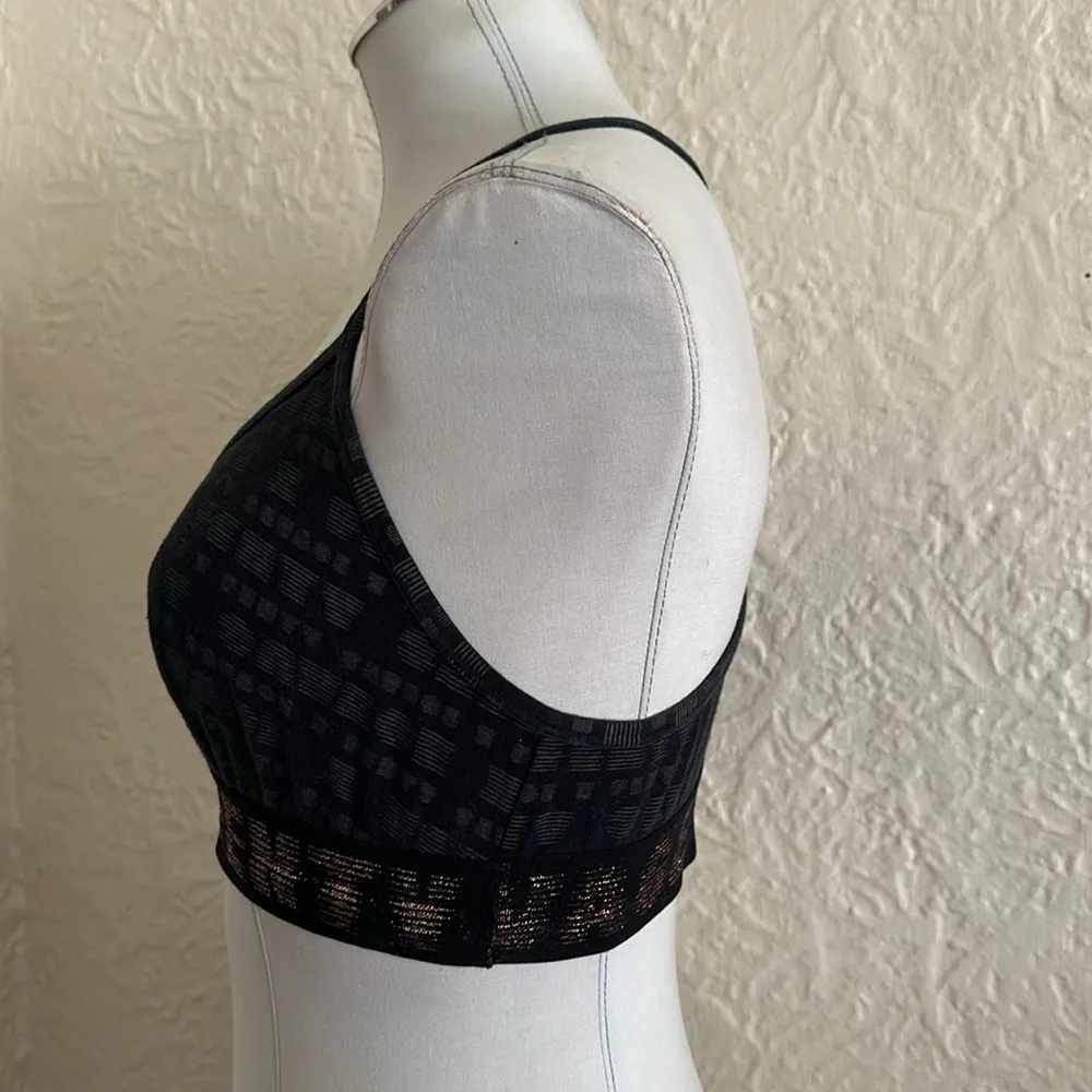 Savage x Fenty Rhianna Forever Savage Unlined Bralette Logo Pattern Large Black - Image 6