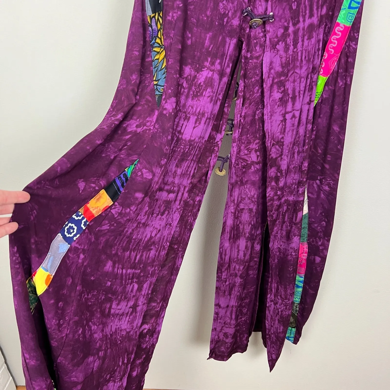 Nativewear Designs Duster Vest Women Medium Purple Tie Dye Boho Patchwork Unique - Image 14