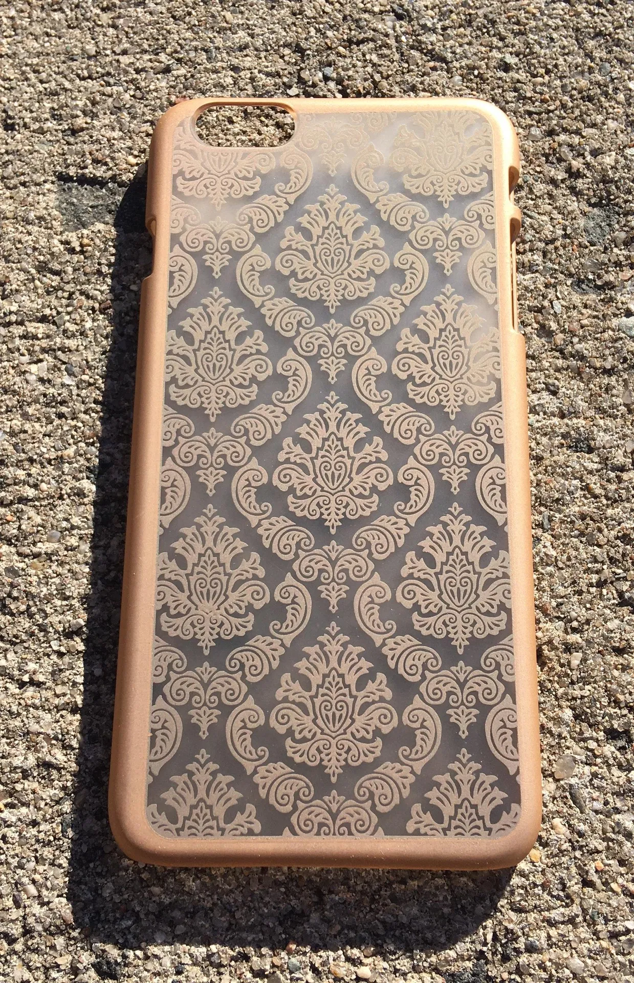 iPhone 6Plus / 6s Plus Fashion Flower Lace Shockproof Hard Case Gold Multiple - Image 1