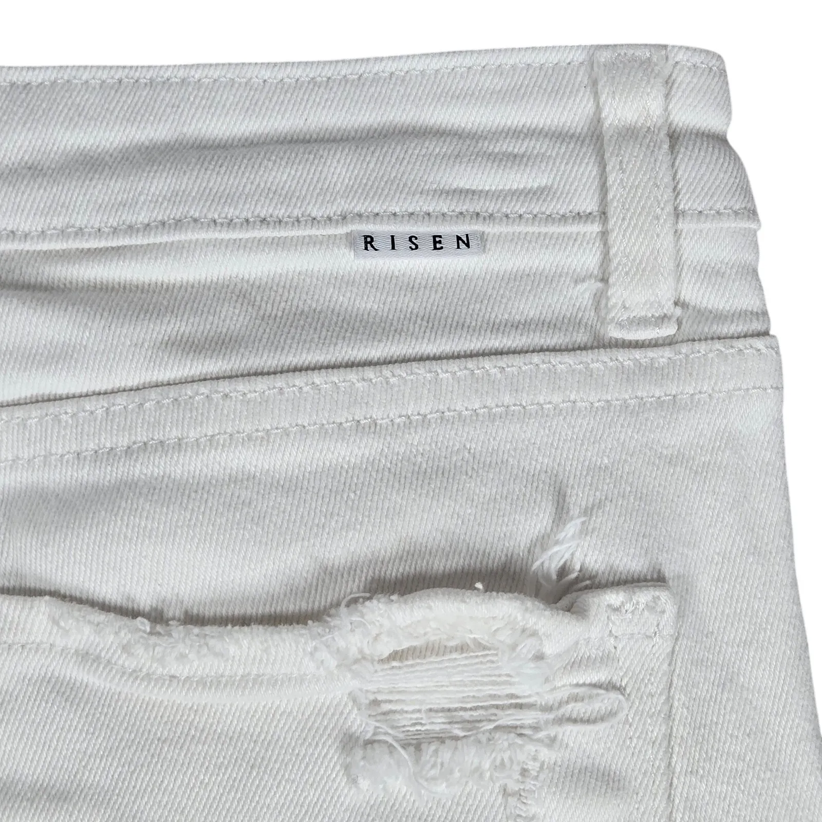 Risen Vintage Wash Straight Leg White Denim Jeans High Rise RDP5256 30/11 - Image 8