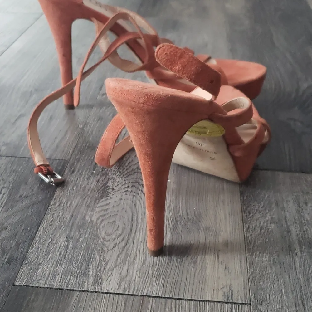 Barneys New York COOP Orange Suede Heels Pump Woman’s Size 10 - Image 5