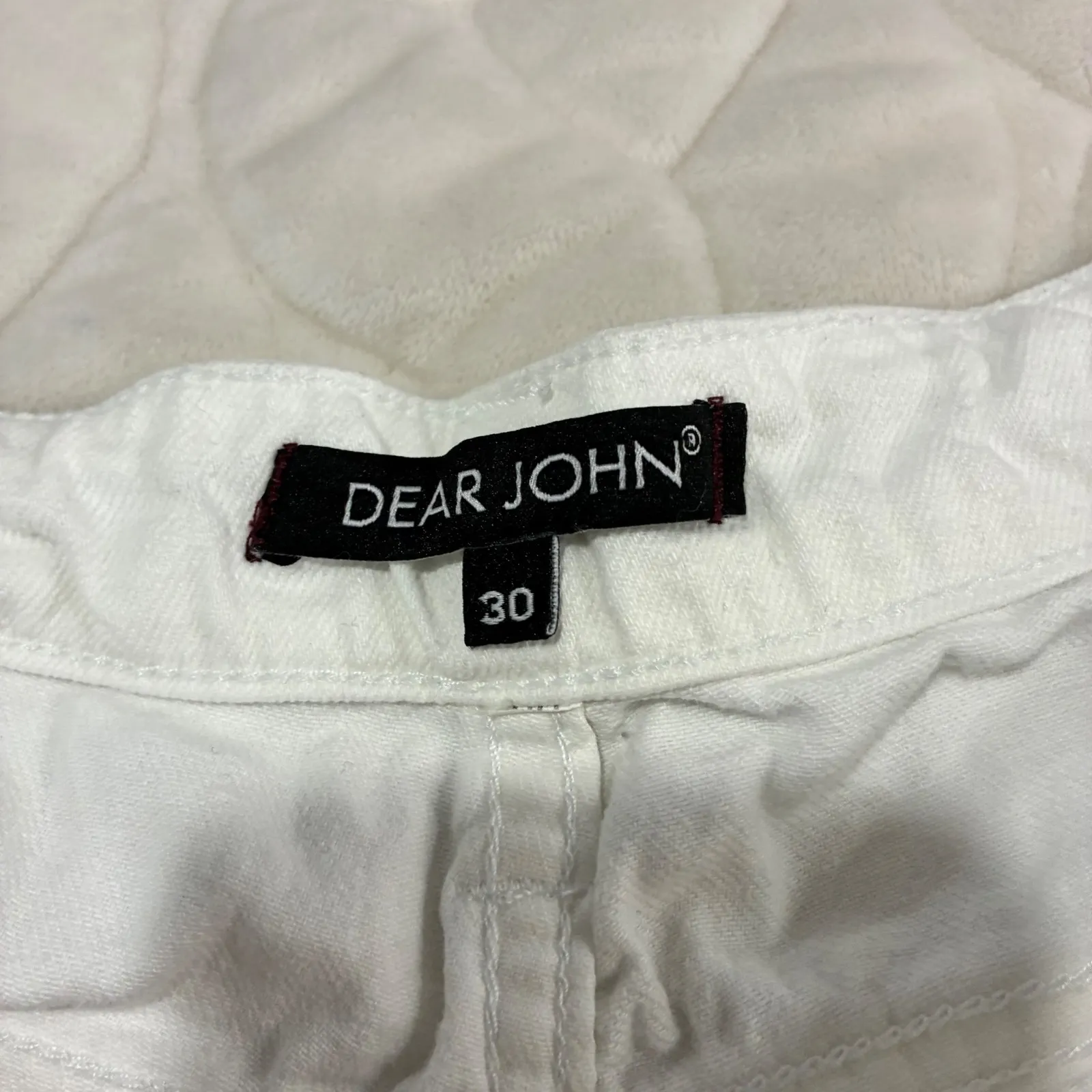 Dear‎ John White Denim Shorts Womens Size 30 Frayed Hem Casual Summer Festival - Image 3