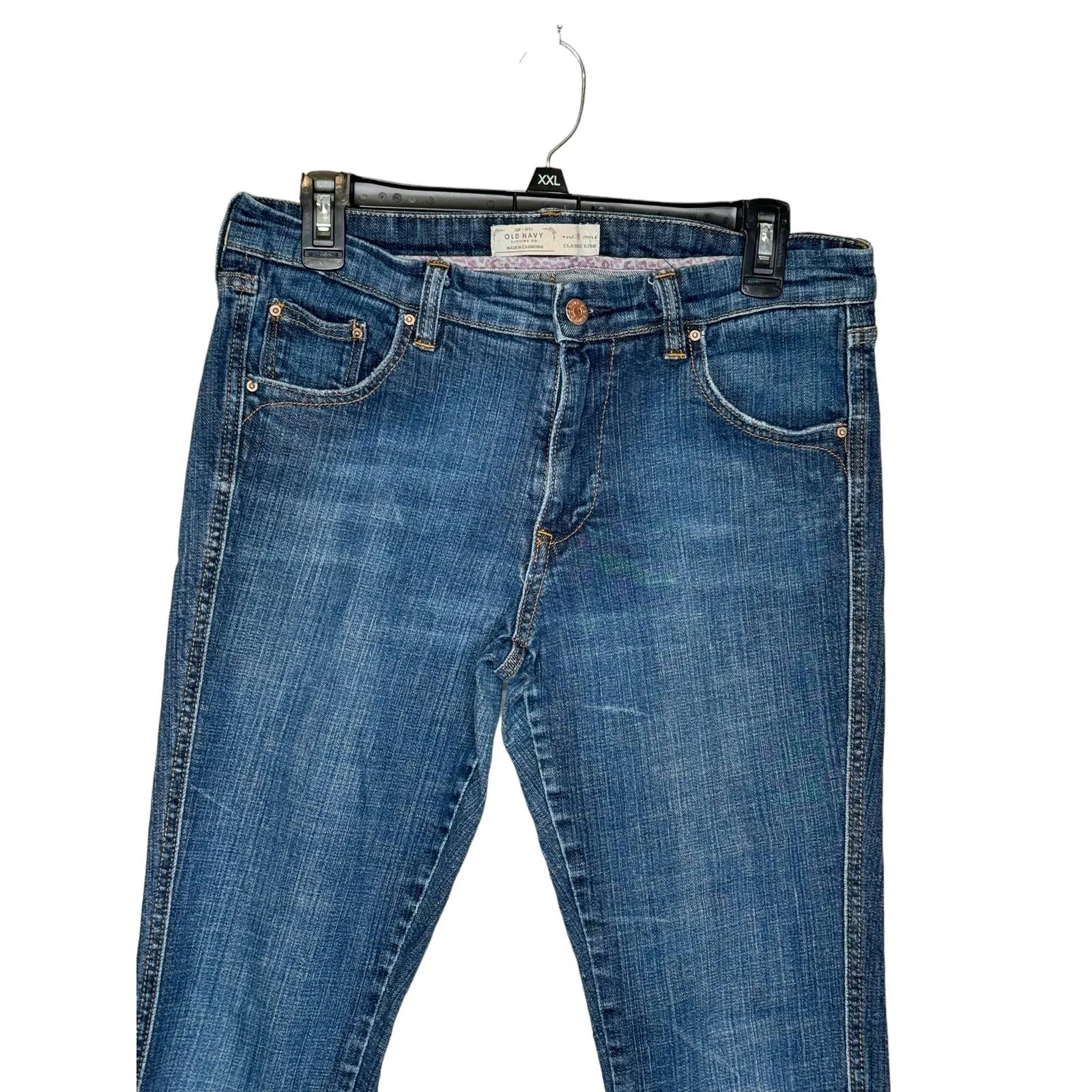 Old Navy Women's Jeans Classic Rise‎ Mid-Rise Skinny Leg Mid- Wash Denim Blue 8 - Image 4
