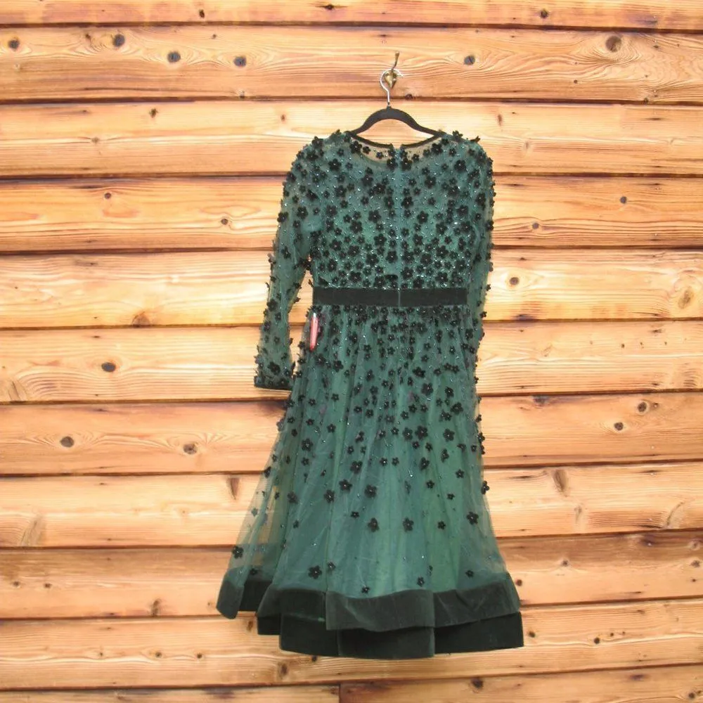 Mac Duggal 67007 Womens Green Embellished Illusion Fit & Flare Dress Gown - Image 9