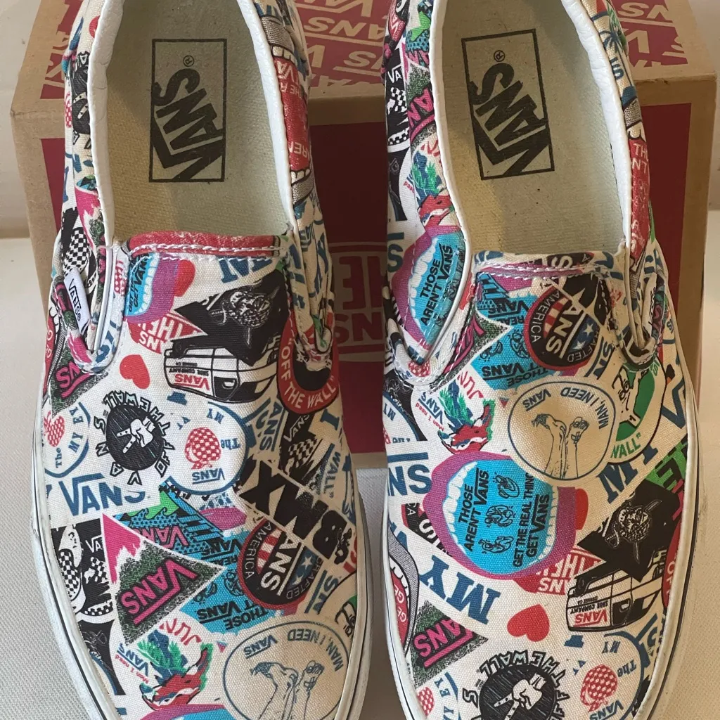Vans Slip-On Mash-Up Stickers Skate Shoes Women's - Image 4