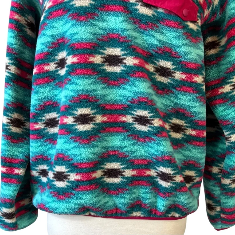 Patagonia Synchilla Snap T Wild Desert Beryl Green Fleece Southwestern Jacket - Image 3