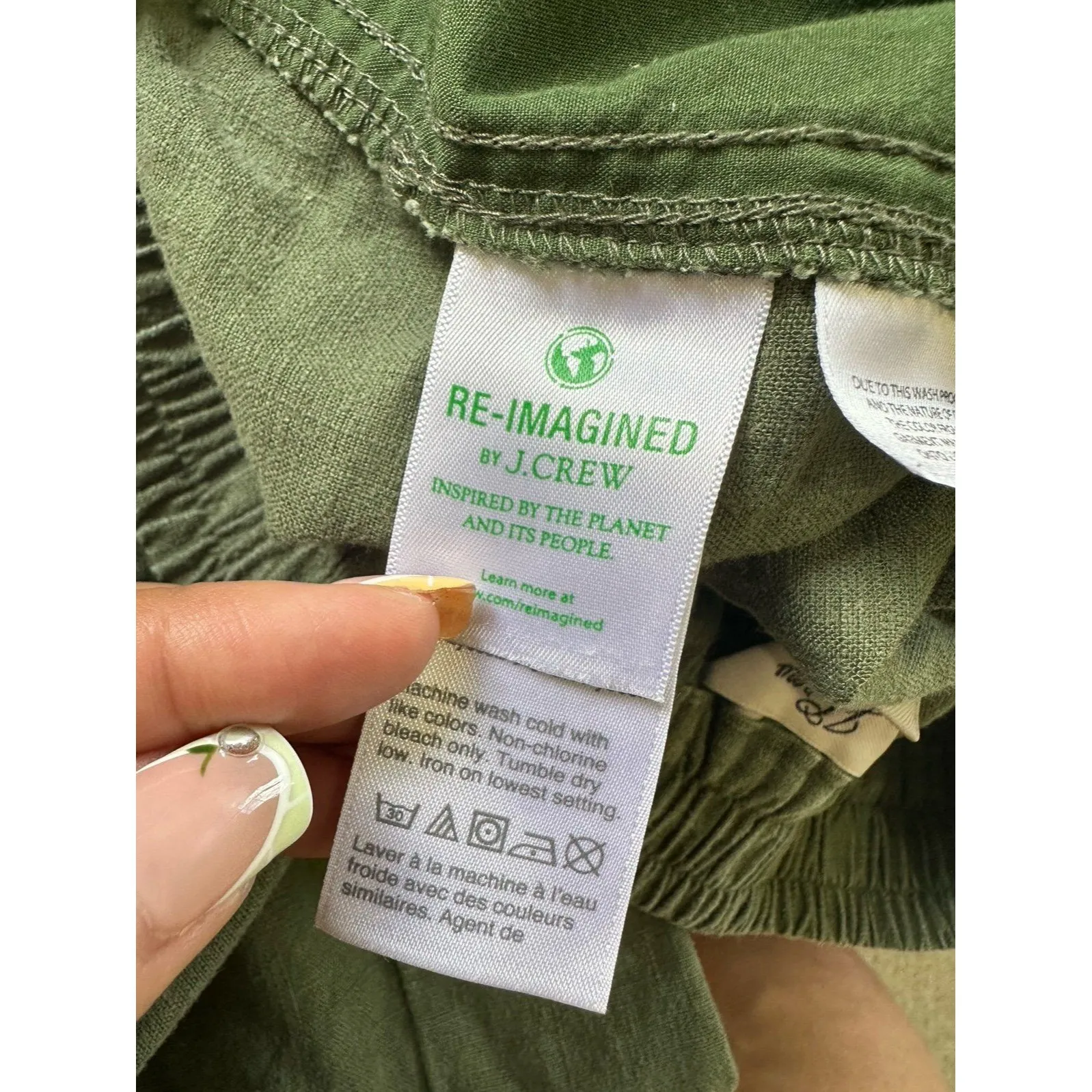 J. Crew Women's Essential Linen Blend Tie Waist Seaside Pull On Crop Pants XS - Image 6