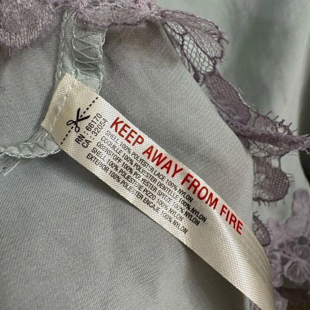 Free People Mint Satin Purple Butterfly Lace Camisole Small NWOT - Image 7
