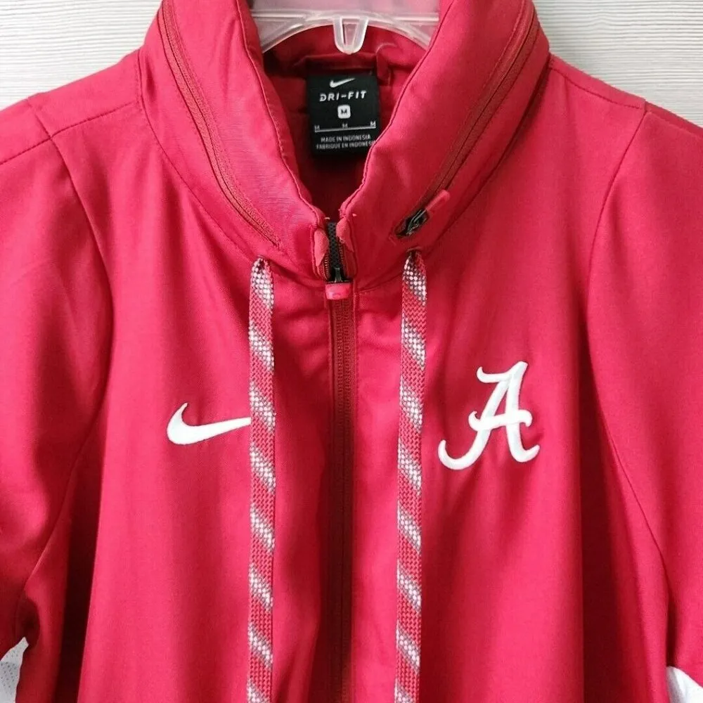 Nike Dri-Fit Alabama Crimson Tide Zip Stowaway Hood Track Jacket Womens Size M - Image 3