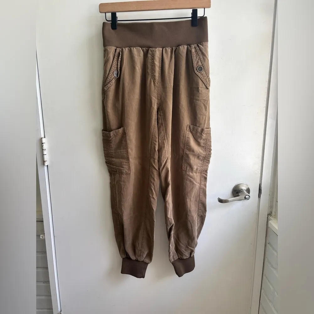 Maeve High Rise Lyocel Utility Cargo Joggers XS boho workwear layered staple‎ - Image 2