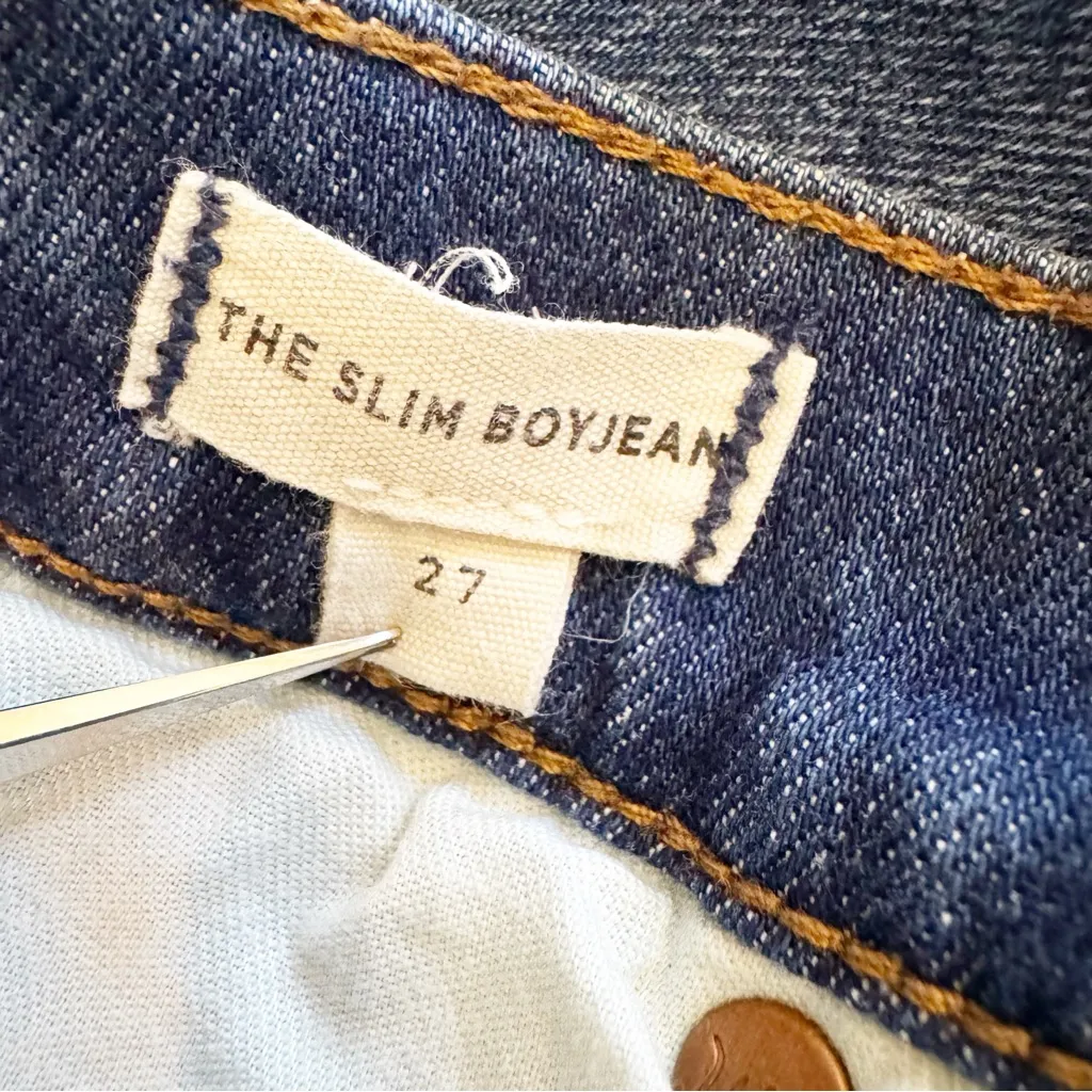Madewell The High Rise Slim Boyjean Embroidered
Edition Denim Jeans Size 27 - Image 13