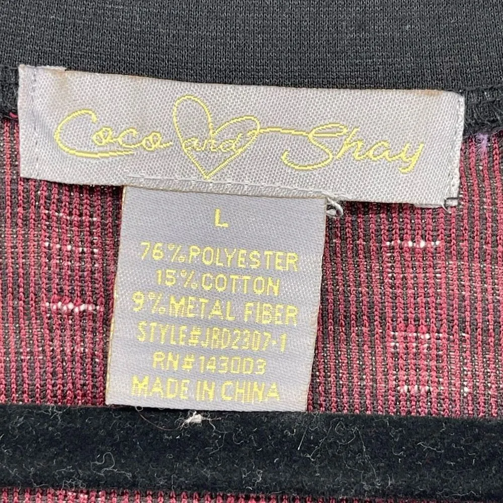 Coco and Shay Multi Metallic Tweed Boucle Pullover Crewneck Shirt Dress Large Black - Image 7