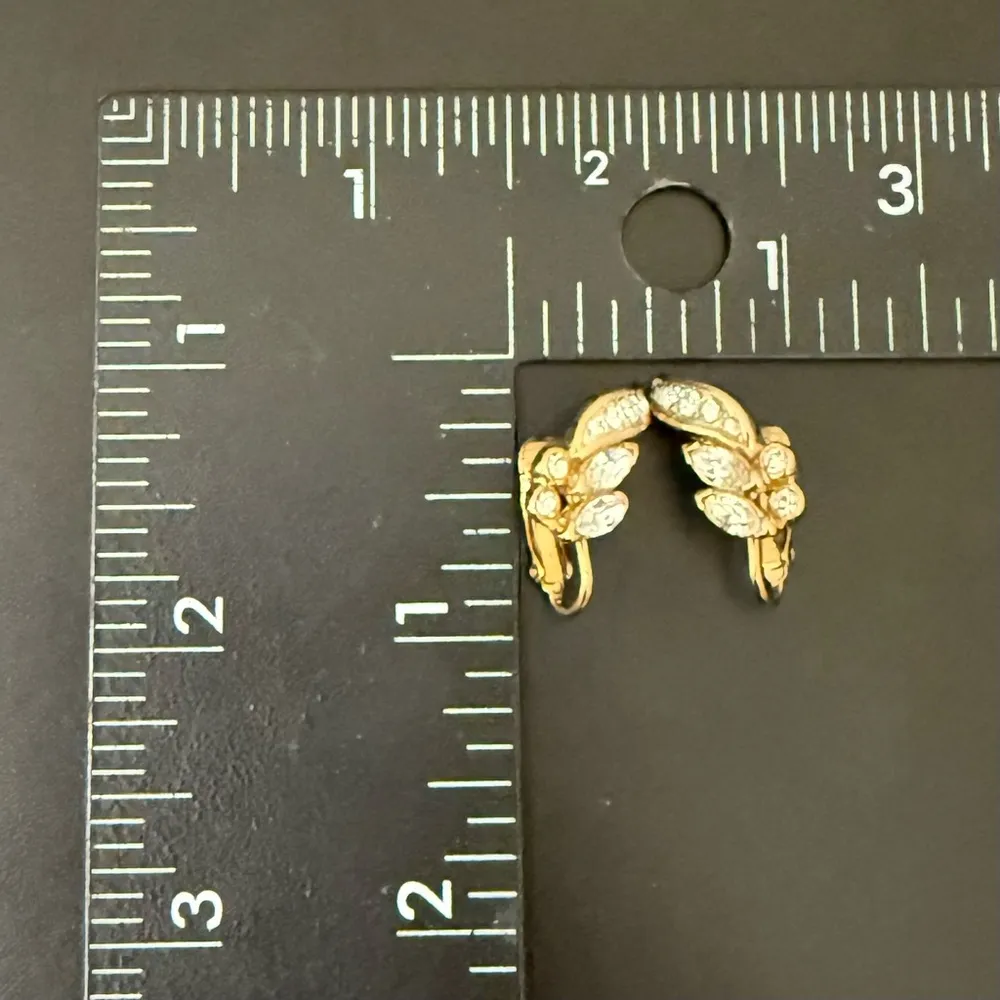 Vintage A&S ATTWOOD & SAWYER Clear Swarovski Crystal Necklace & Earrings w/ Box Gold - Image 11