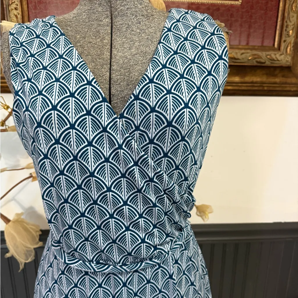 41 Hawthorn Lorene Faux Wrap Knit Dress in Teal Green ~ Size Medium 💚🍄 Blue - Image 2