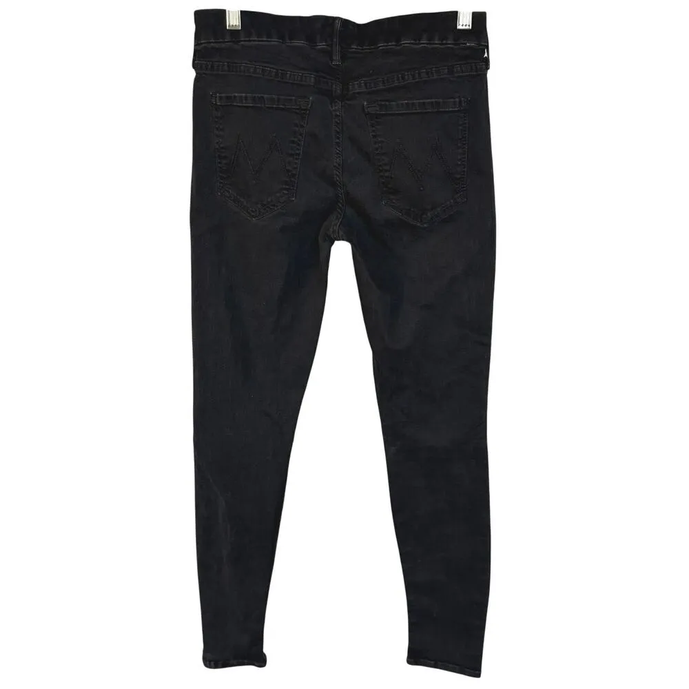 Mother The Looker Not Guilty Black Skinny Jeans Edgy Classic Punk Rocker Size 28 - Image 5