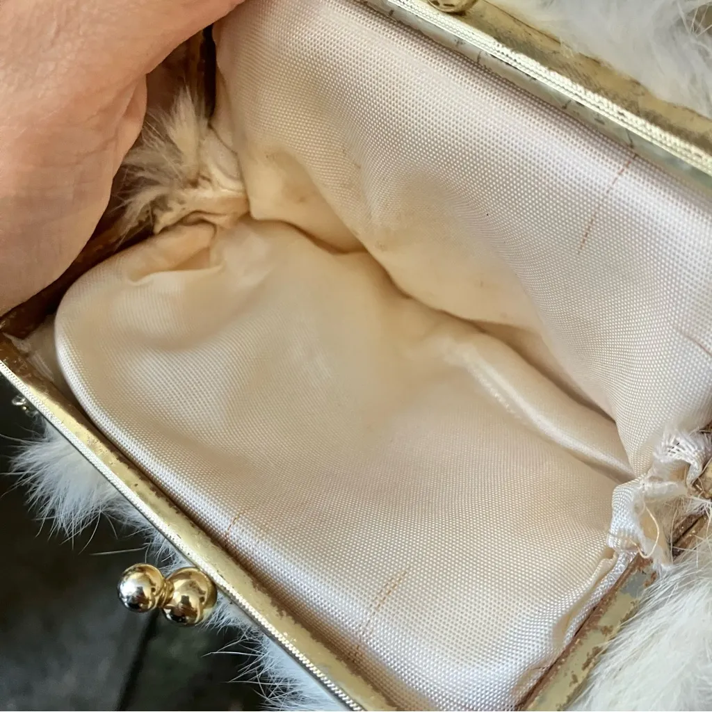 Vintage rabbit fur mini purse - Image 2