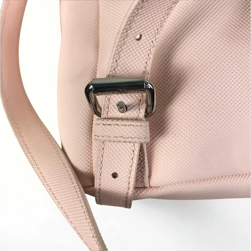 LACOSTE Script Logo Polyvinyl Backpack Light Pink School Travel Barbiecore Fairy - Image 5