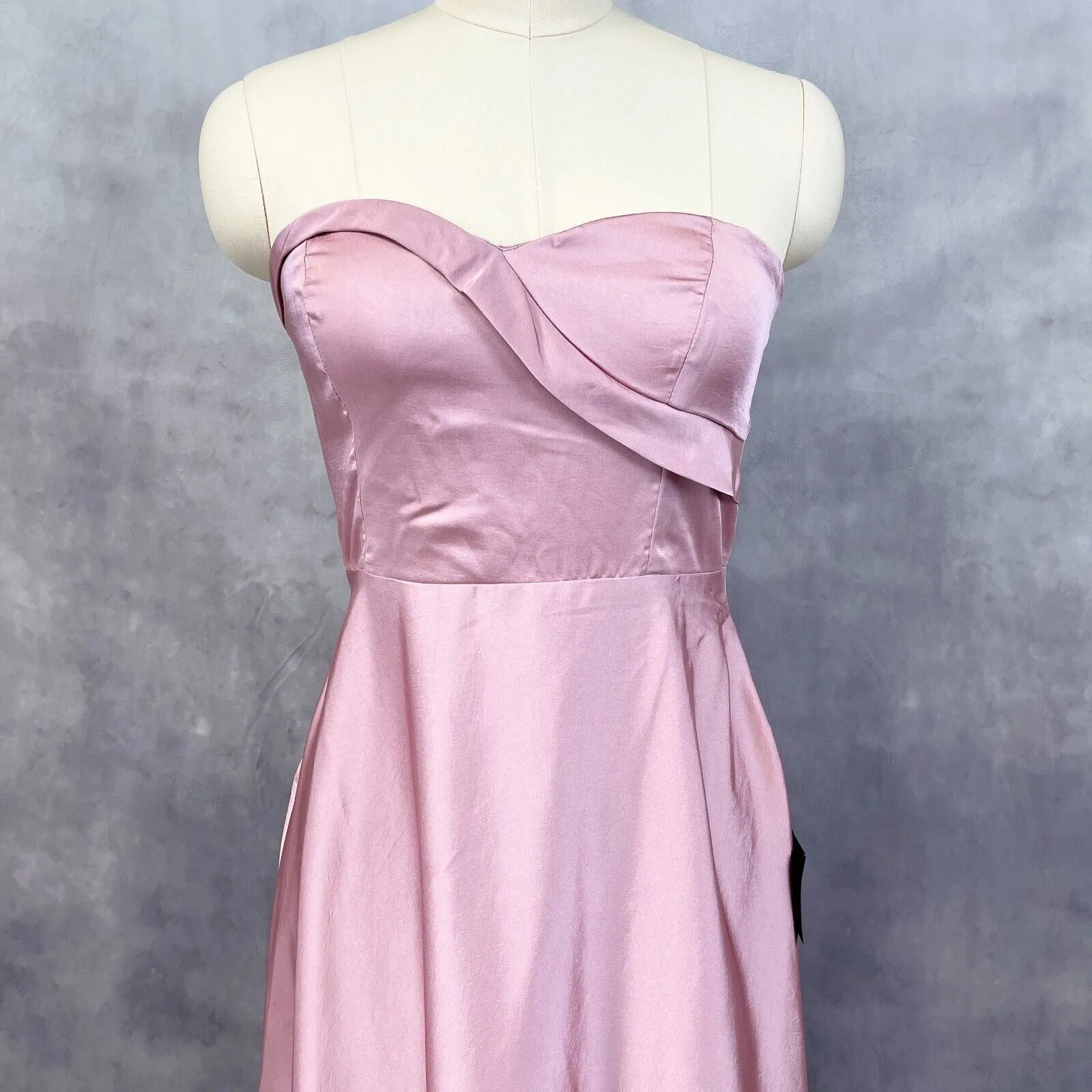 Lulus Real Romantic Satin Dress Womens Medium Pink Rose Prom‎ Bridesmaid Dressy - Image 3
