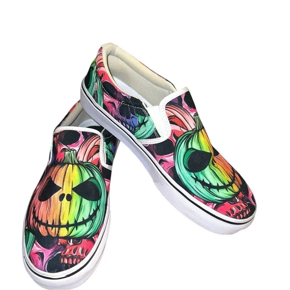 Raad awesome Halloween slip ons!! Unisex Pink Size 10 - Image 2