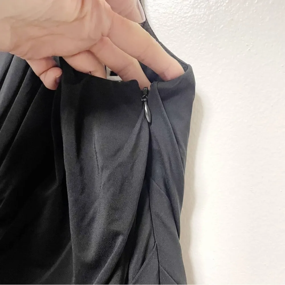 New! Halston Sleeveless Knee Length Black Dress - Image 6