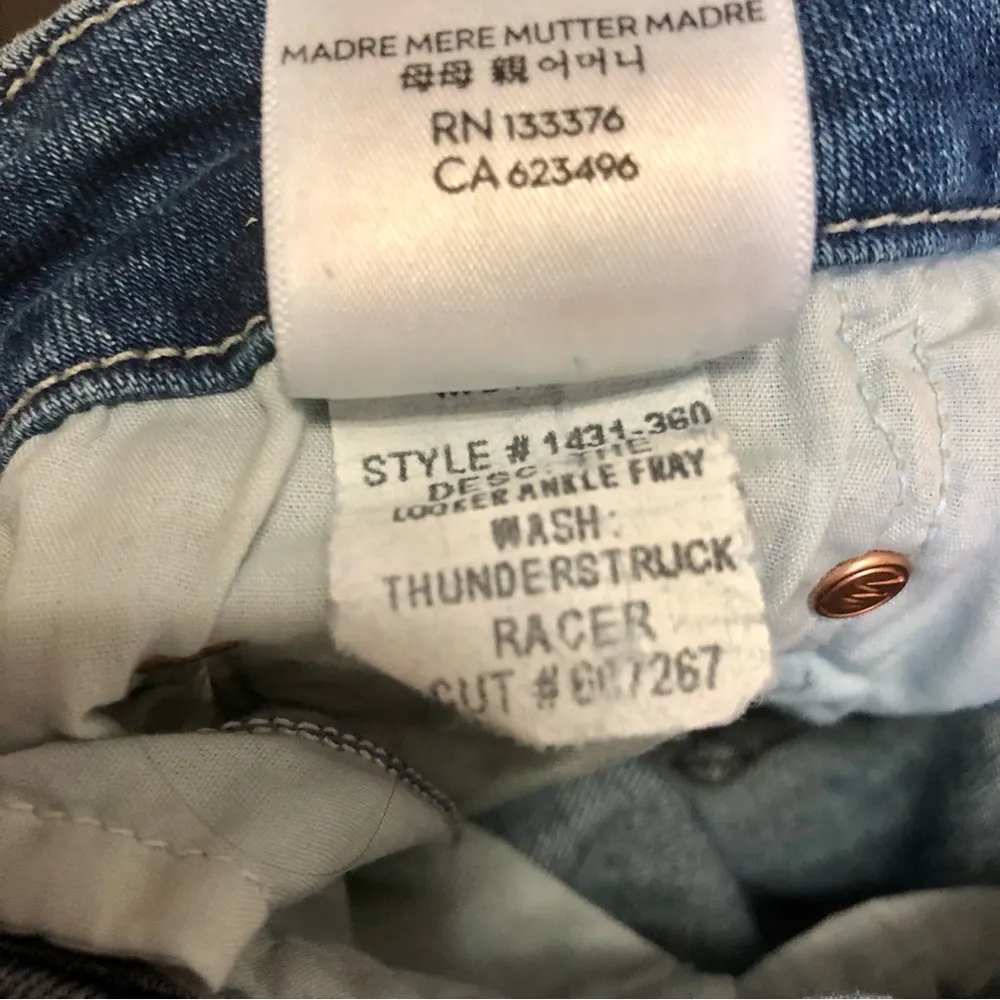 Mother Denim The Looker Ankle Fray Baby Pink Side Stripe Thunderstruck Moto sz28 - Image 15