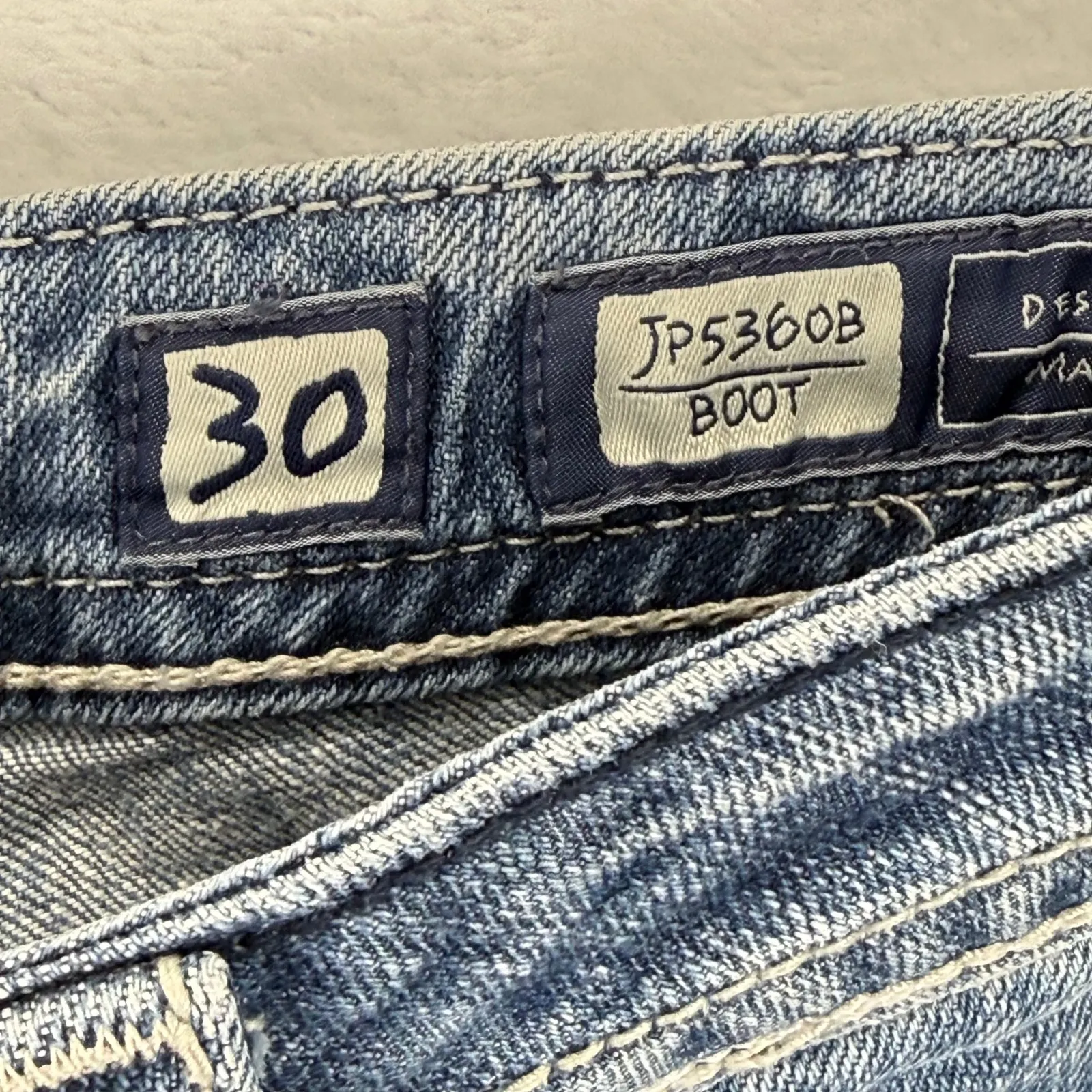 Miss Me Jeans Women Size 30 Bootcut Denim Skirt Embellished Fleur De Lis - Image 5