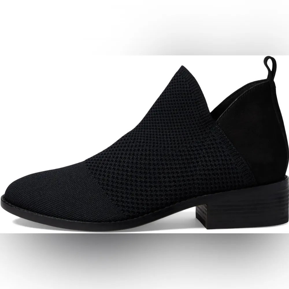 Eileen Fisher Chelsea‎ Ankle Boots Black 5.5 Rolla Knit Stretch Ankle Booties - Image 2